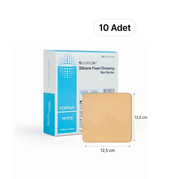 LUOFUCON® Silikon Köpük Yara Örtüsü (Non-Border) - 12,5x12,5 cm (10 Adet)