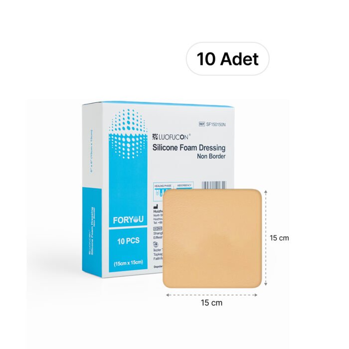 LUOFUCON® Silikon Köpük Yara Örtüsü (Non-Border) - 15x15 cm (10 Adet)