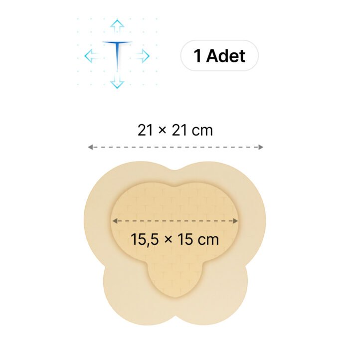 LUOFUCON® Silikon Köpük Yara Örtüsü YOGA T-CUT (SAKRUM) - 21x21 cm (1 Adet)