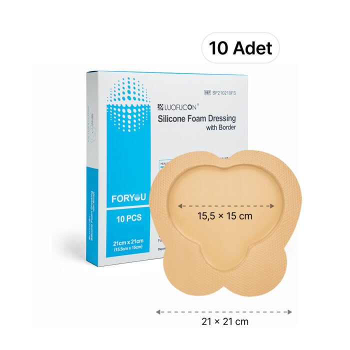 LUOFUCON® Silikon Köpük Yara Örtüsü (SAKRUM) - 21x21 cm (10 Adet)