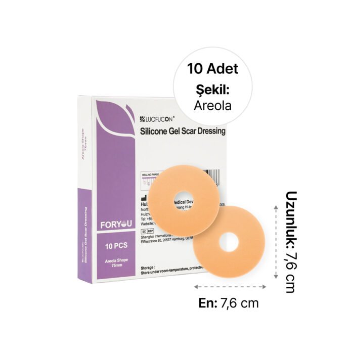 LUOFUCON® Silikon Jel İz Giderici (Areola) - 7,6 cm (10 Adet)