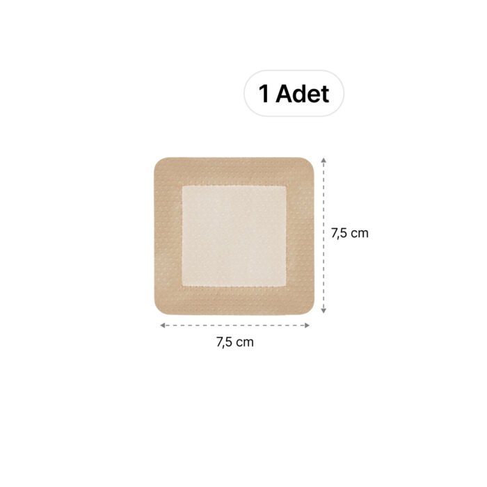 LUOFUCON® Silikon Köpük Yara Örtüsü (Border lite) - 7,5x7,5 cm (1 Adet)