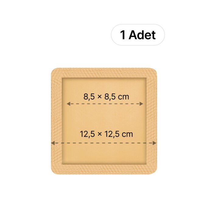 LUOFUCON® Silikon Köpük Yara Örtüsü (Border) - 12,5x12,5 cm (1 Adet)