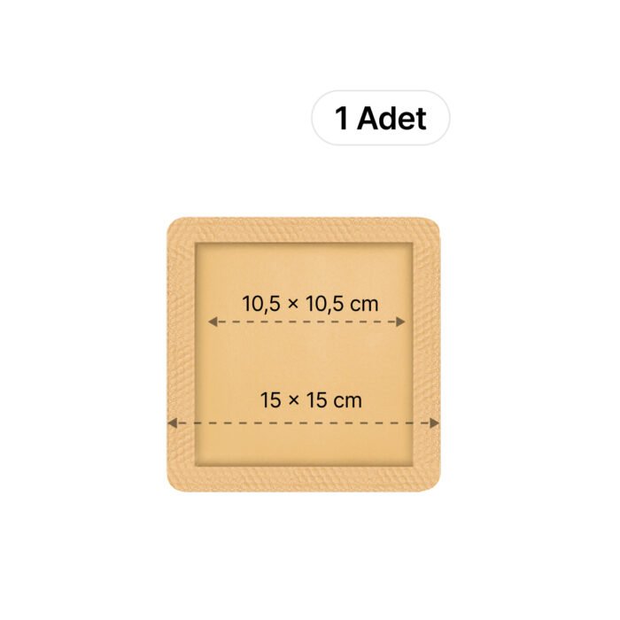LUOFUCON® Silikon Köpük Yara Örtüsü (Border) - 15x15 cm (1 Adet)