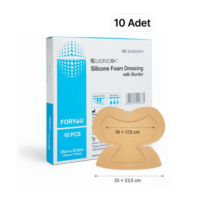 LUOFUCON® Silikon Köpük Yara Örtüsü (TOPUK) - 25x23,5 cm (10 Adet)