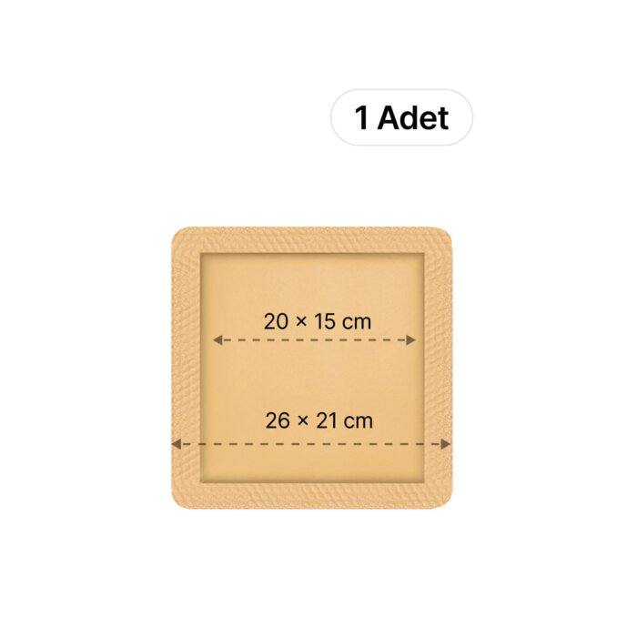 LUOFUCON® Silikon Köpük Yara Örtüsü (Border) - 26x21 cm (1 Adet)