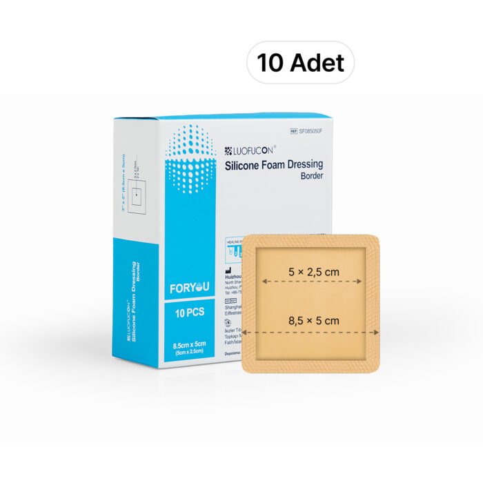 LUOFUCON® Silikon Köpük Yara Örtüsü (Border) - 8,5x5 cm (10 Adet)